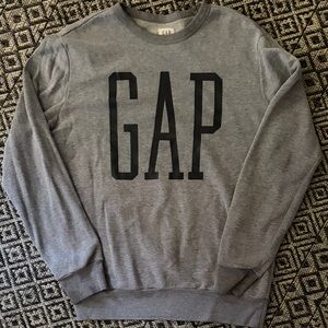 GAP Men's Gray Crewneck Sweatshirt with Black Logo